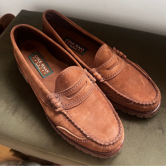 Cole Haan Shoes - Leather Cole Haan unisex brown Suede Penny Loafers